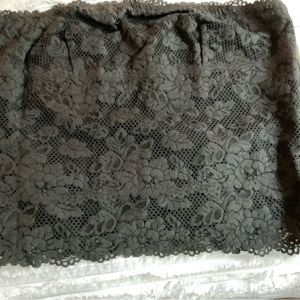 Lace Bandeau Tube Top - Black